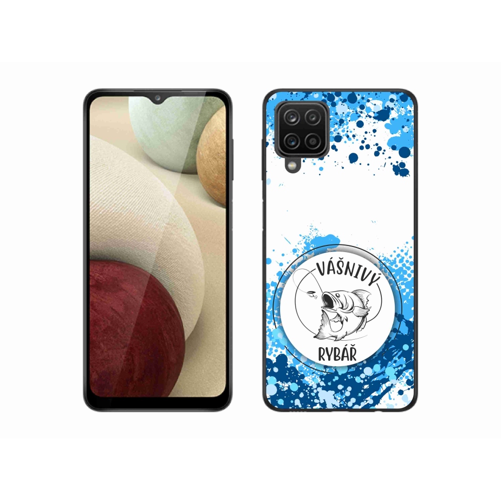 Gél borító mmCase Samsung Galaxy M12 készülékhez - szenvedélyes halász fehér háttérrel