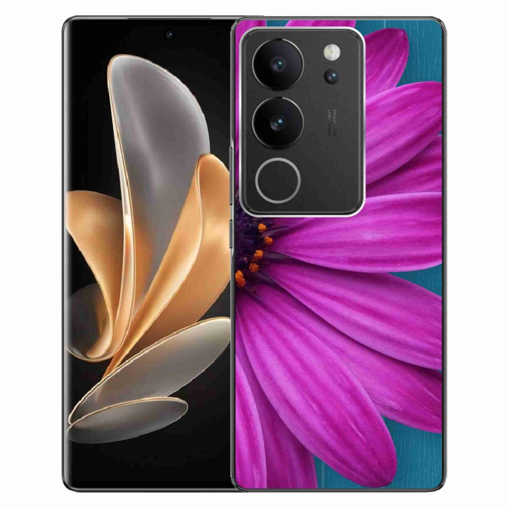 Gél tok mmCase a Vivo V29 5G-hez - lila százszorszép