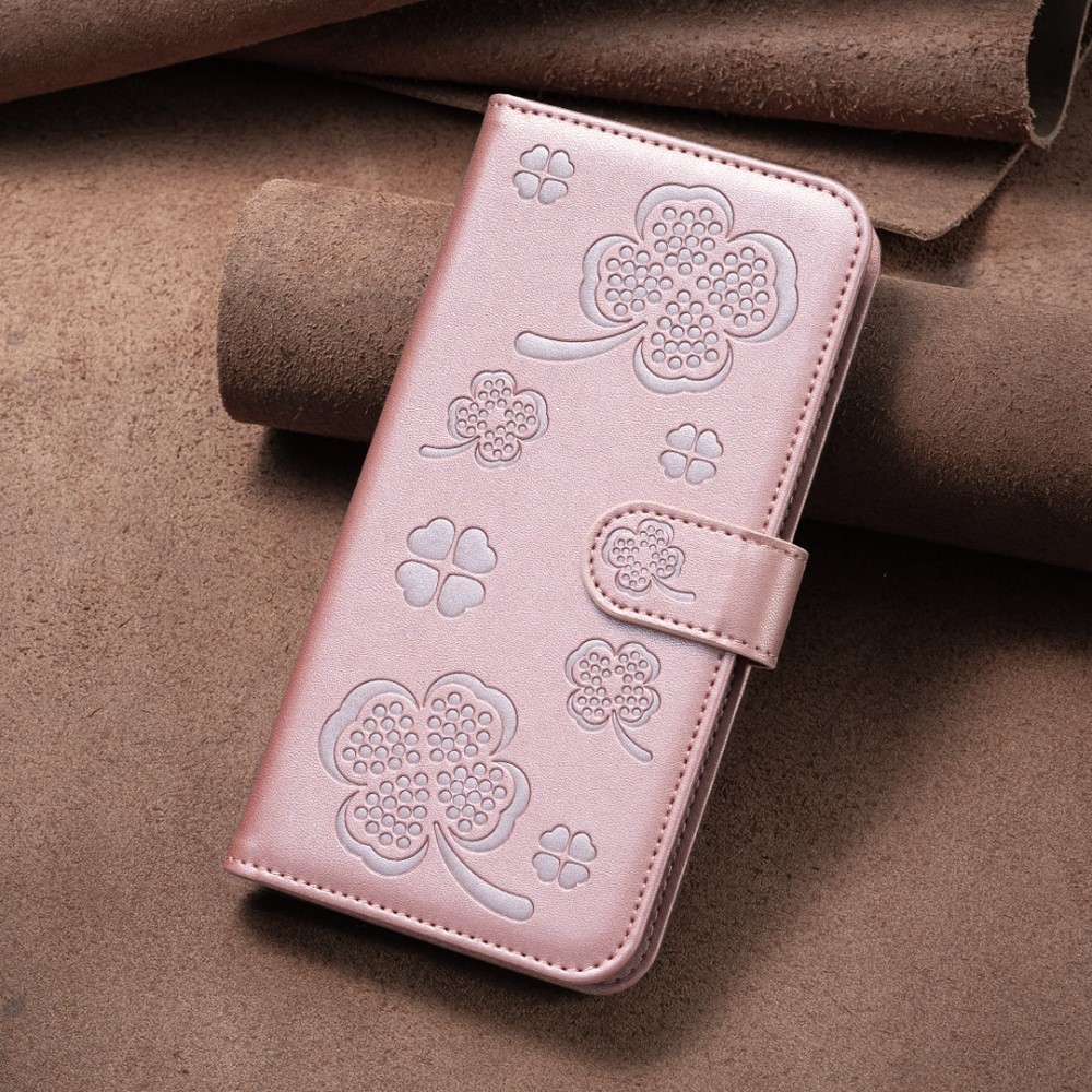 Clover könyv tok Samsung Galaxy A56 5G-hez - rózsaarany színben