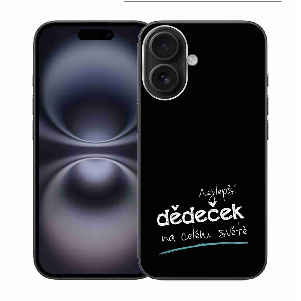 Gél borítás mmCase iPhone 16 készülékhez - legjobb nagypapa 3 fekete háttérrel