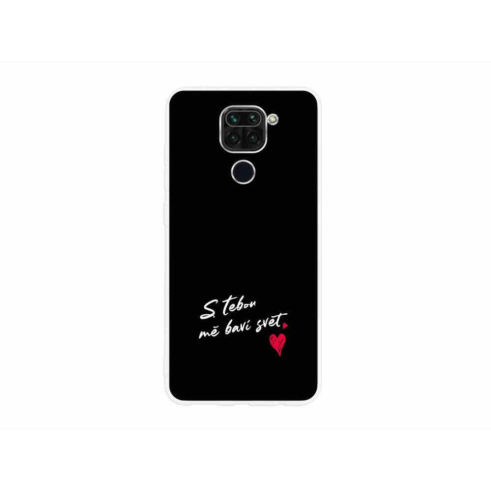Gél borító mmCase a Xiaomi Redmi Note 9-hez - text in love 1 fekete háttér