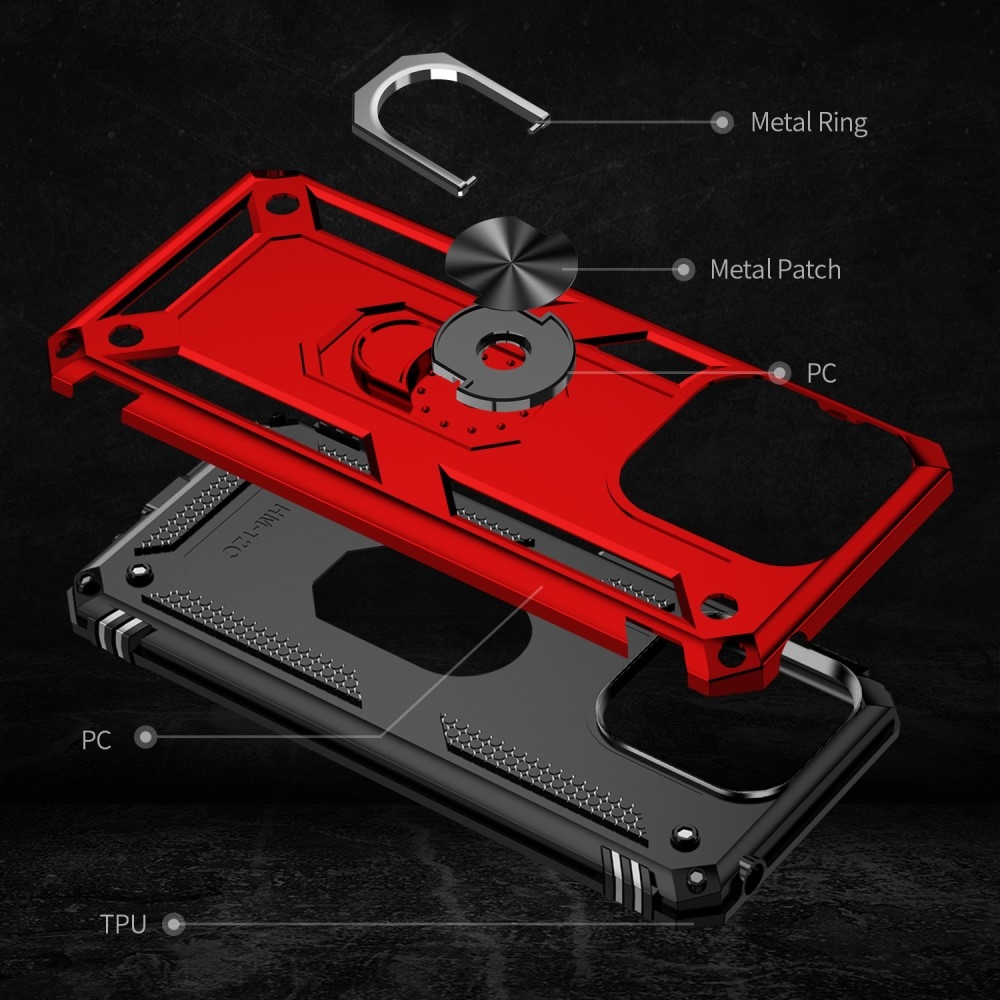 Gyűrűálló borítás Xiaomi Redmi 12C-hez - piros