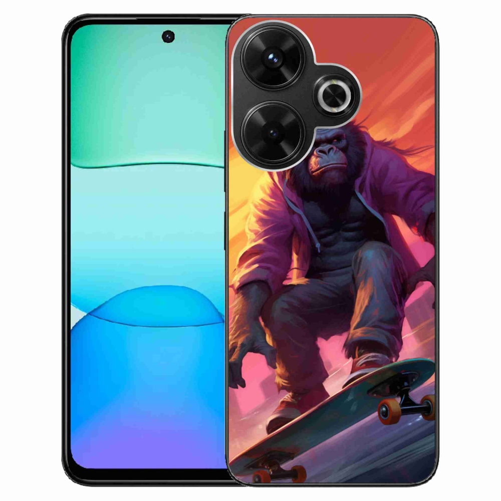 Gél borítás mmCase a Xiaomi Redmi 13 4G/Poco M6 4G számára - gorilla a gördeszkán