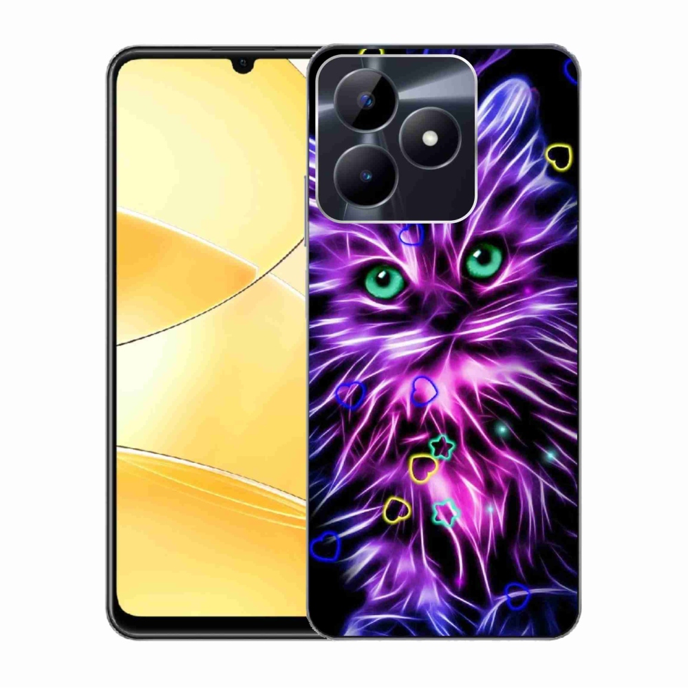 Zselés borító mmCase a Realme C51/C53 készülékhez - absztrakt macska