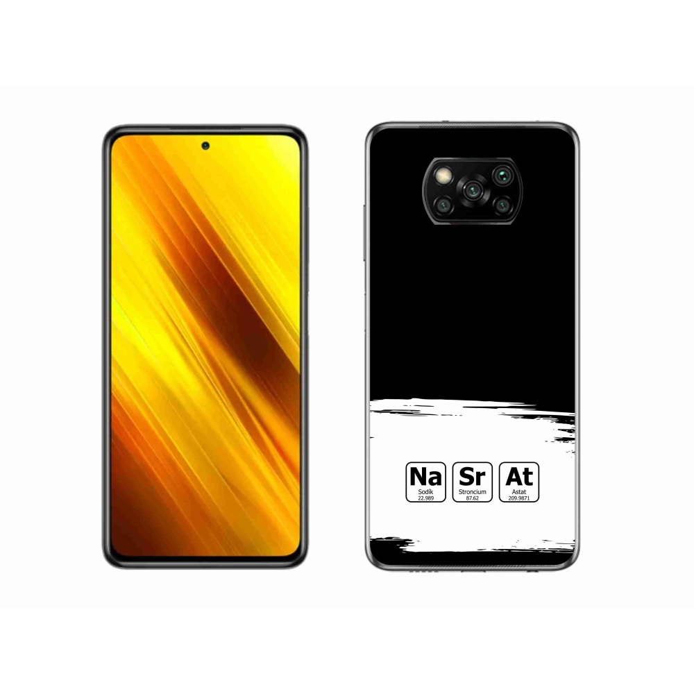 Gél borító mmCase a Xiaomi Poco X3-hoz - kémiai elemek fehér és fekete háttérrel