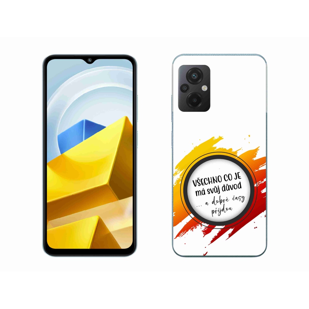 Gél borító mmCase a Xiaomi Poco M5 4G - idézet 3 fehér háttérrel
