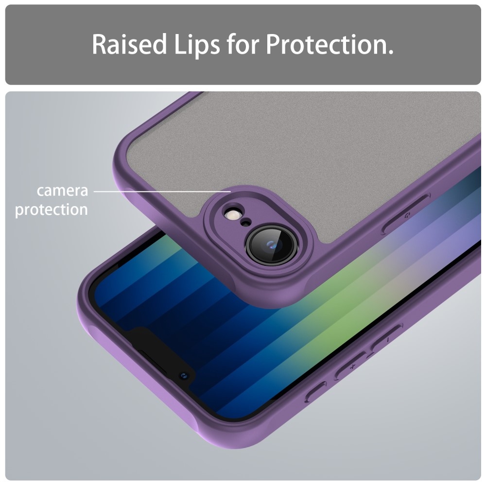 Gél tok fix hátlappal iPhone 16e készülékhez - lila