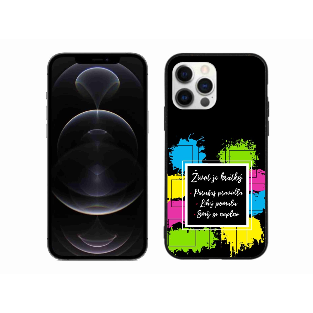 Gél borítás mmCase iPhone 12 Pro Max készülékhez - Idézet 5 fekete háttér