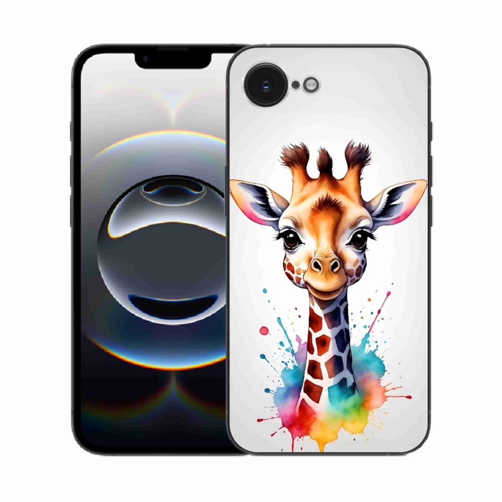 Zselés borítás mmCase iPhone 16e készülékhez - zsiráf 1