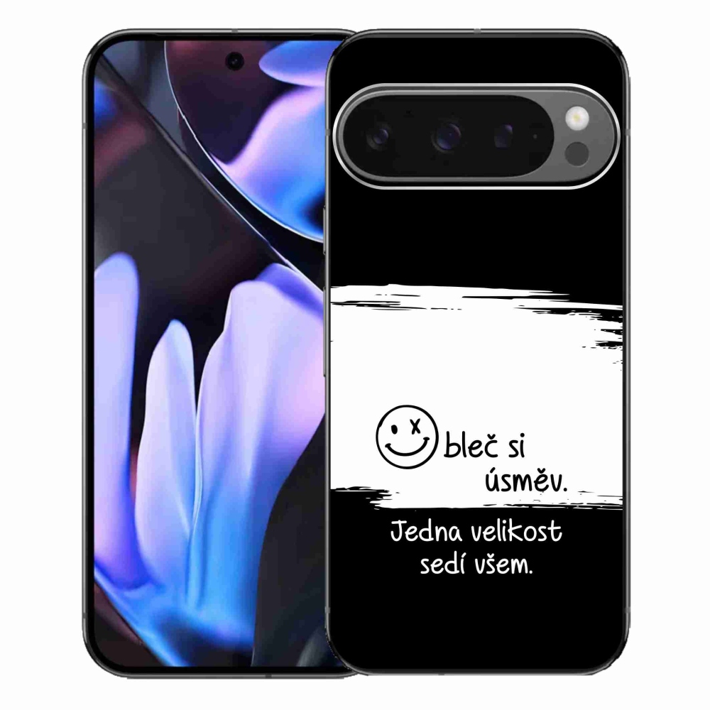 Gél borítás mmCase a Google Pixel 9 Pro XL-hez - vicces szöveg 8 fekete és fehér háttérrel