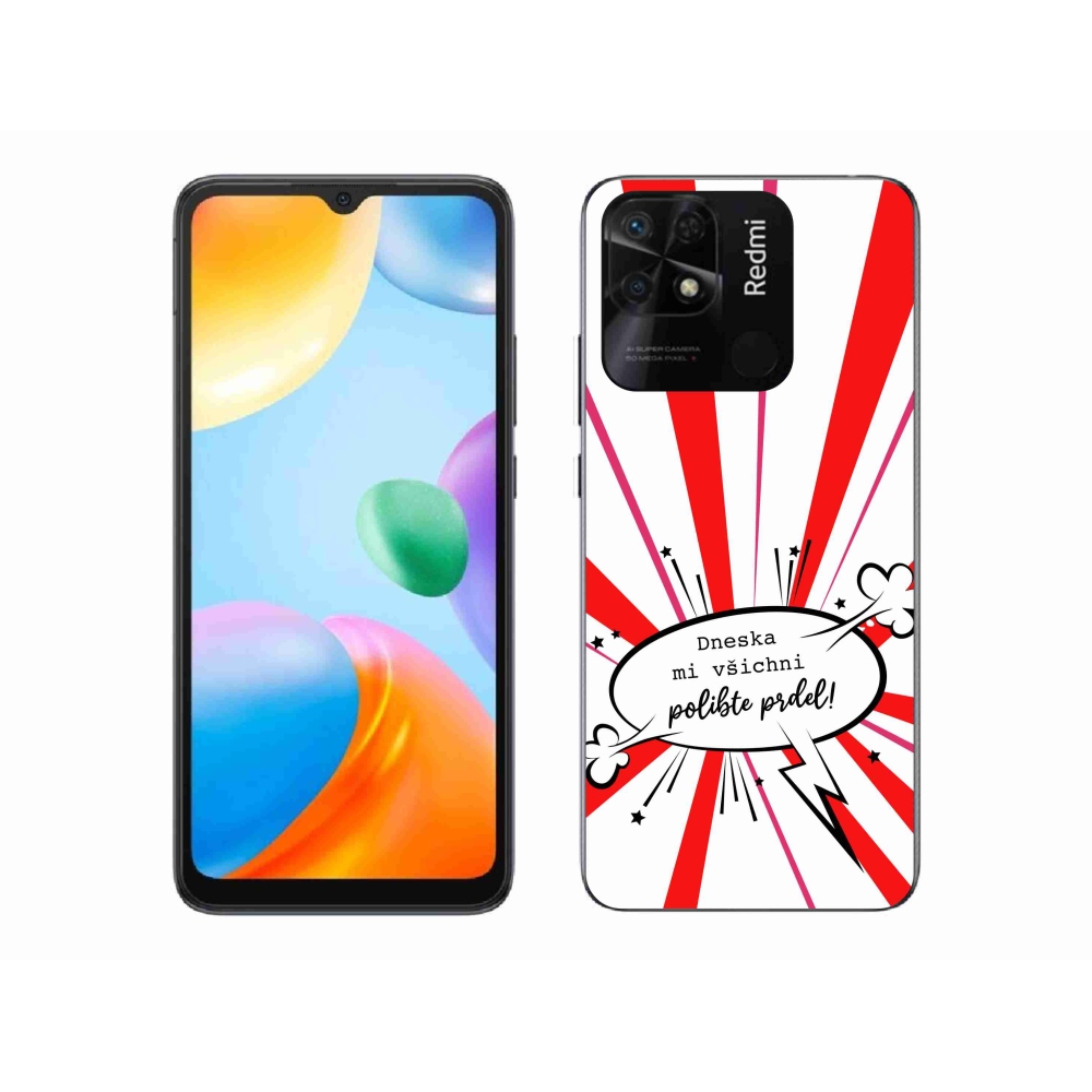 Gél borító mmCase a Xiaomi Redmi 10C-hez - vicces szöveg 15 fehér háttérrel