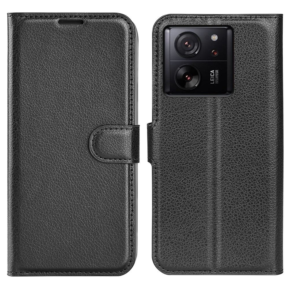 Litchi könyv tok Xiaomi 13T/13T Pro-hoz - fekete