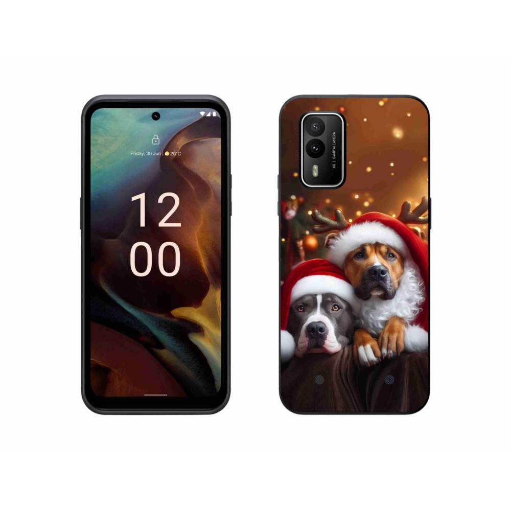 Zselés borítás mmCase a Nokia XR21 készülékhez - Karácsonyi kutyák