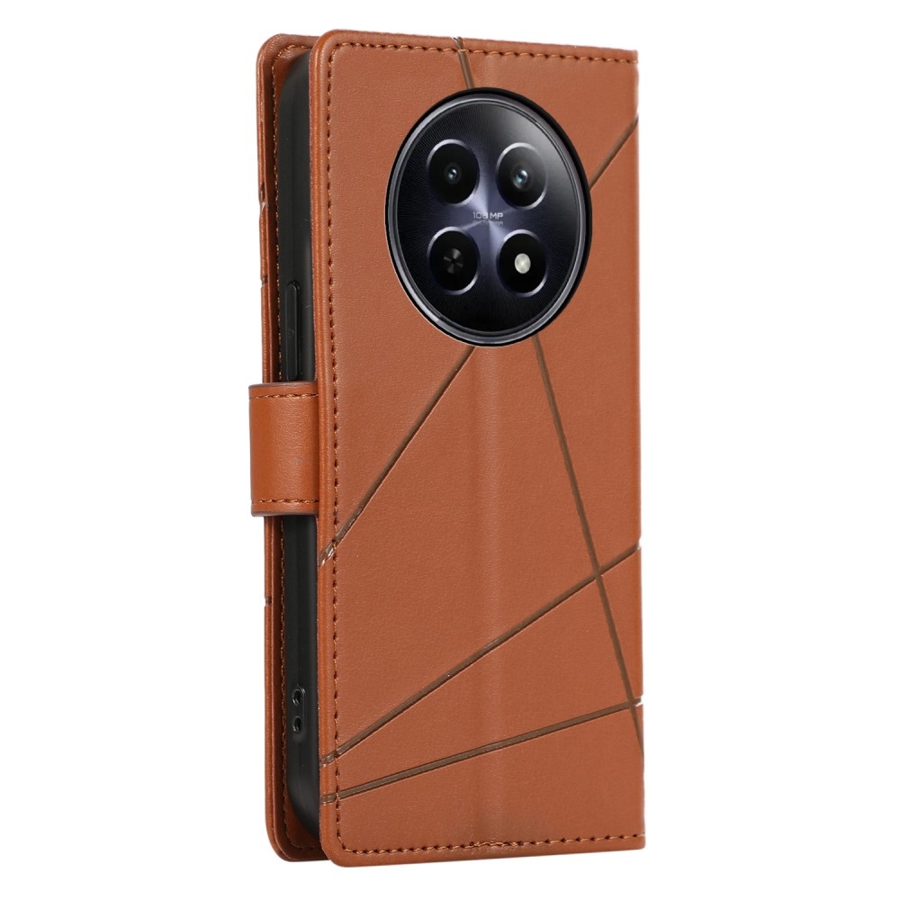 Line könyvtáska a Realme 12 5G/12x 5G készülékhez - barna színű