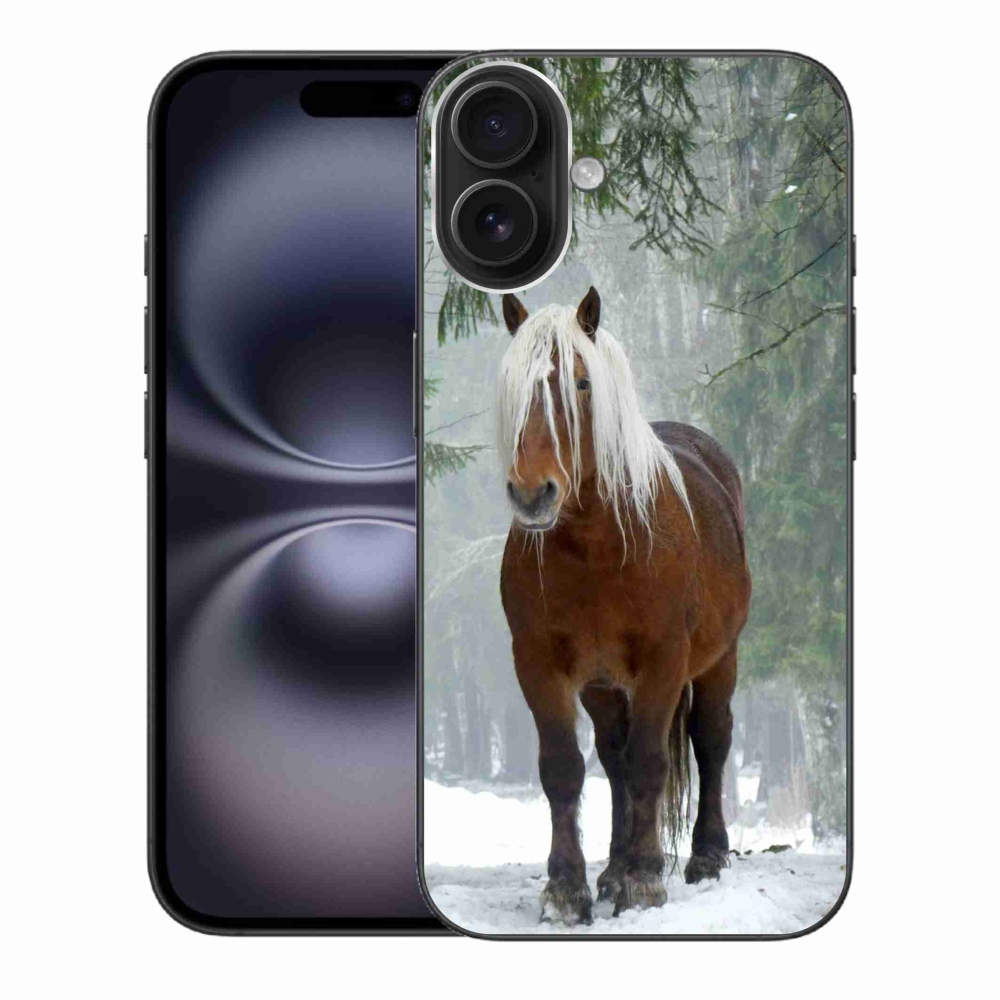 Gél tok mmCase iPhone 16 Plus készülékhez - ló az erdőben