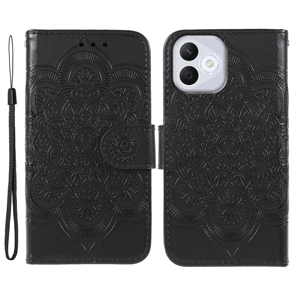 Mandala könyvtáska Honor 400 Lite-hoz - fekete