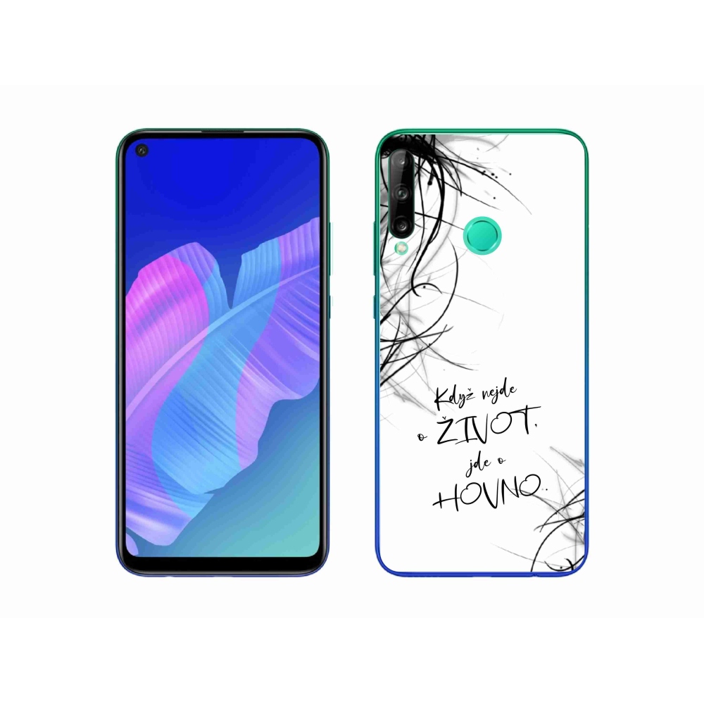 Gél borító mmCase a Huawei P40 Lite E készülékhez - vicces szöveg 16 fehér háttér