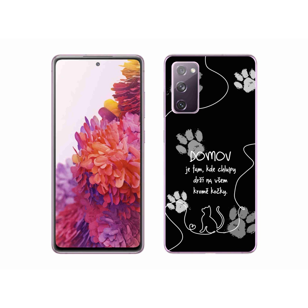 Gél borítás mmCase Samsung Galaxy S20 FE készülékhez - macska motívum fekete háttér