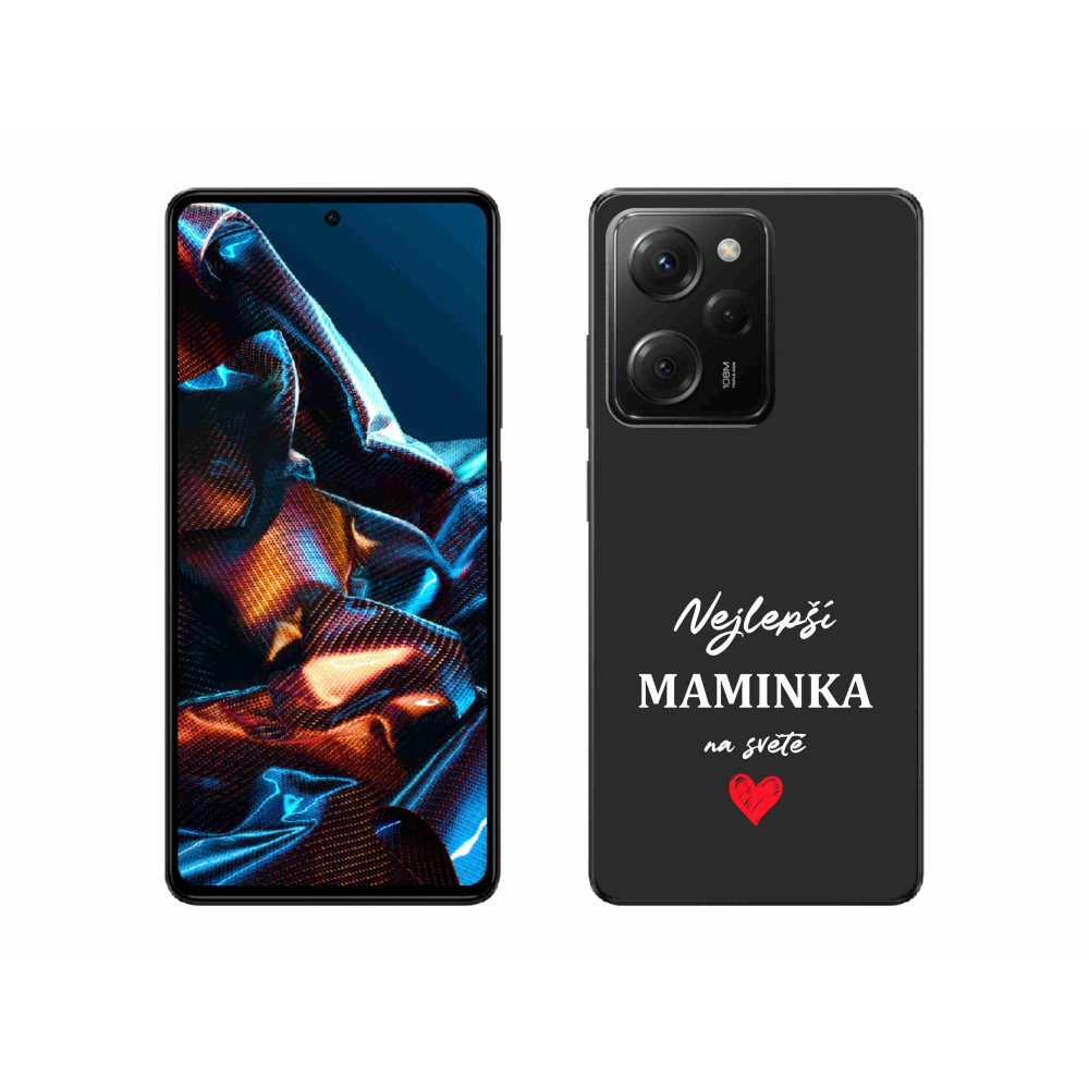 Gél borító mmCase a Xiaomi Poco X5 Pro 5G számára - legjobb anya 1 fekete háttér