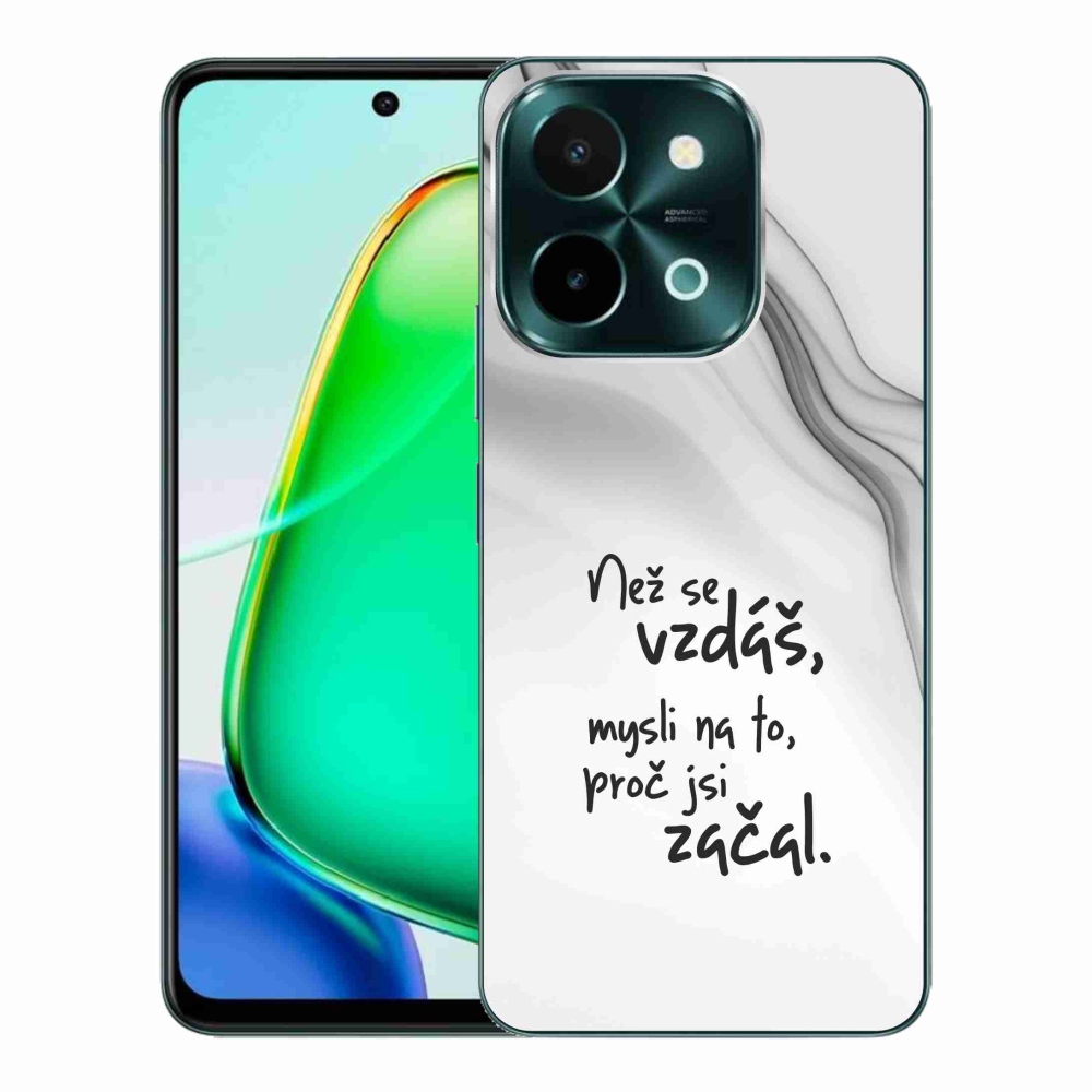 Gél borítás mmCase a Vivo Y28-on - idézet 2 fehér háttér
