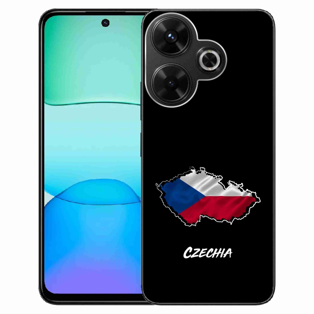 Gél borítás mmCase a Xiaomi Redmi 13 4G/Poco M6 4G - Csehország fekete háttérrel