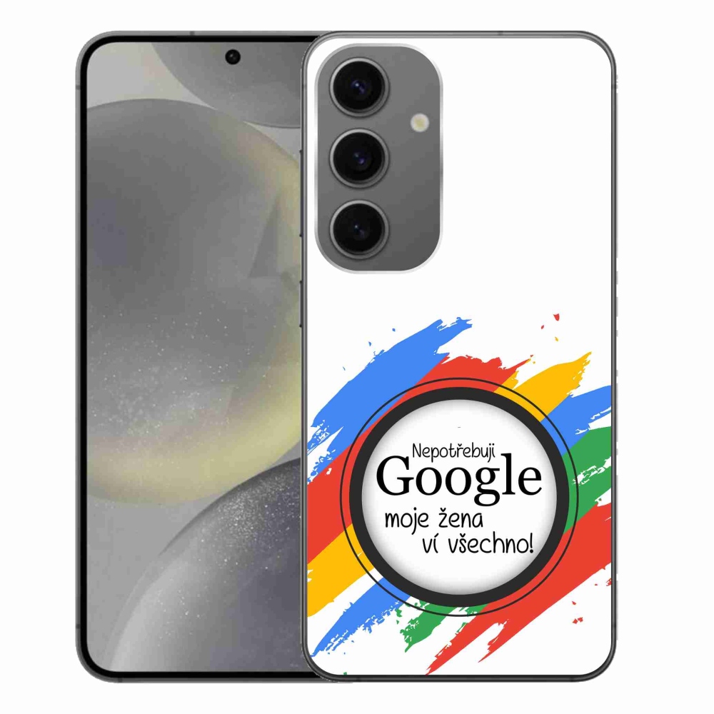 Gél borító mmCase Samsung Galaxy S24+ - a nő mindent tud fehér háttérrel