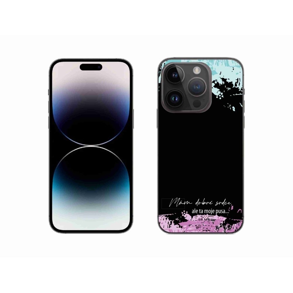 Gél borítás mmCase iPhone 14 Pro 6.1 készülékhez - vicces szöveg 3 fekete háttér