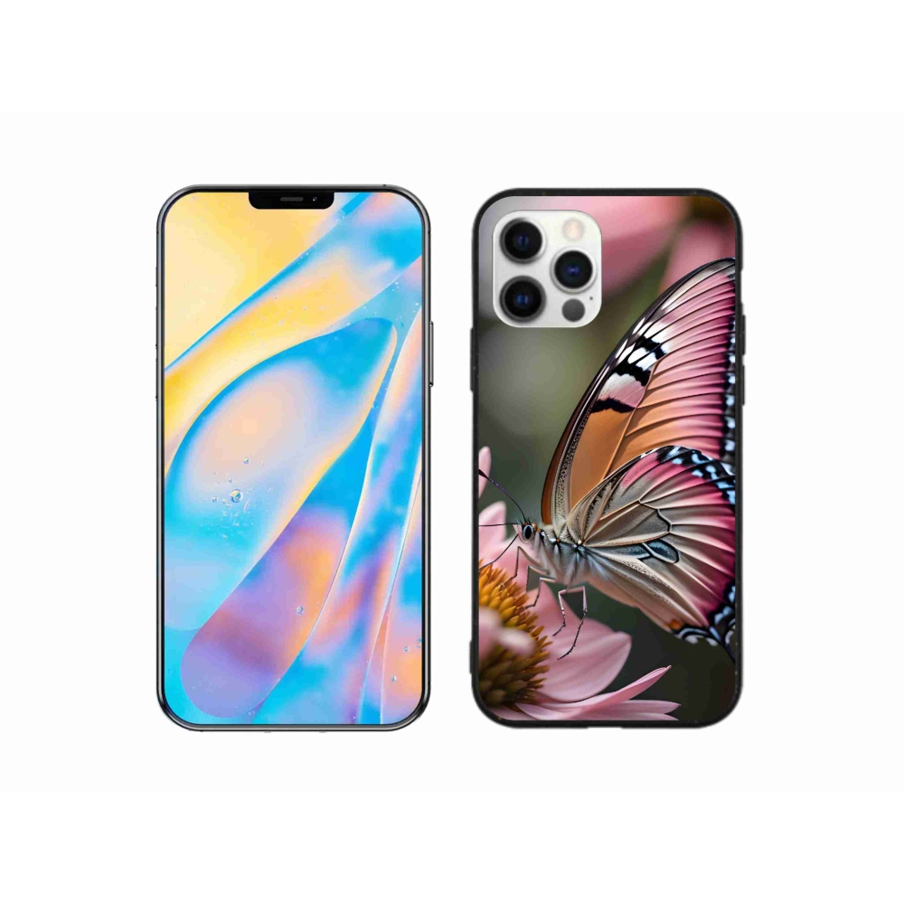 Gél borítás mmCase iPhone 12 készülékhez - színes pillangó