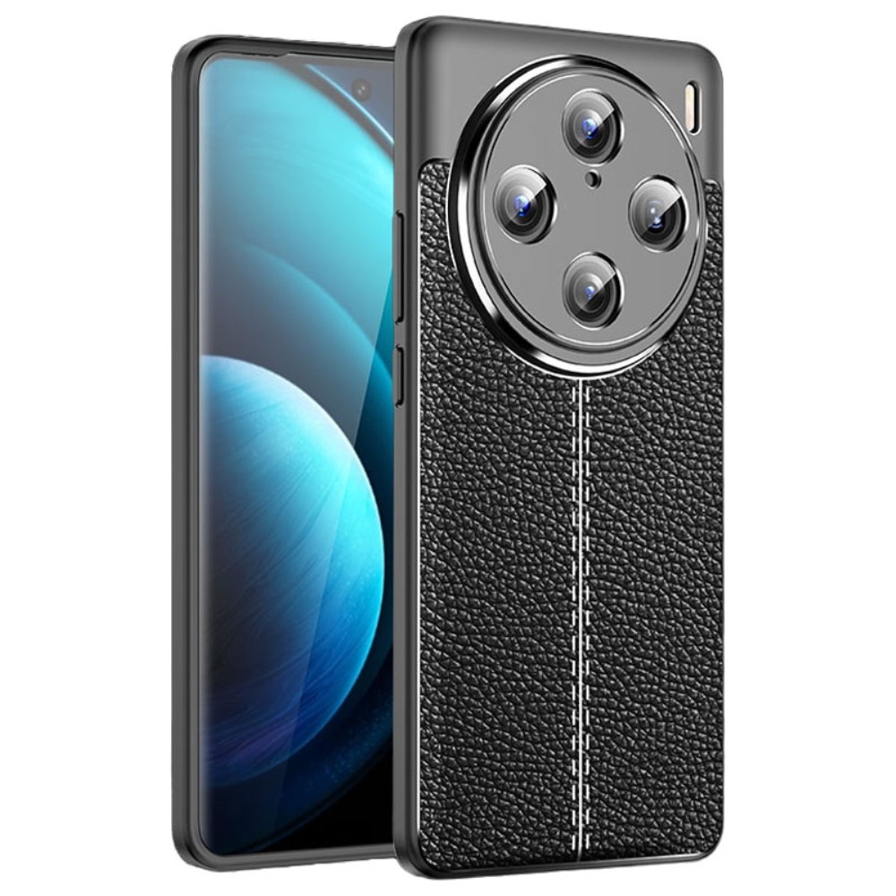 Litchi tartós zselés tok a Vivo X100 Pro 5G készülékhez - fekete