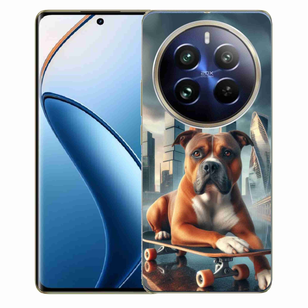 Gél borítás mmCase a Realme 12 Pro 5G/12 Pro+ 5G számára - kutya gördeszkán
