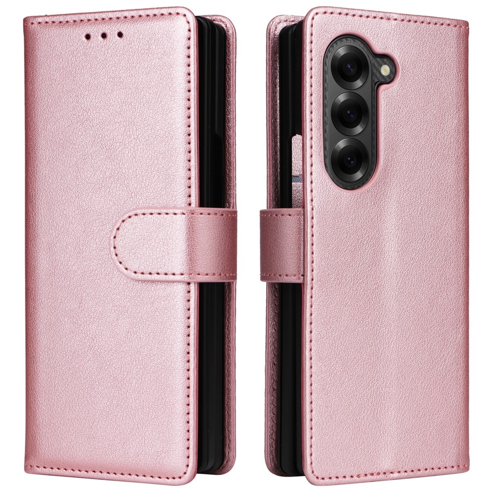 Tárcás könyvtáska Samsung Galaxy Z Fold6 5G - rózsa arany