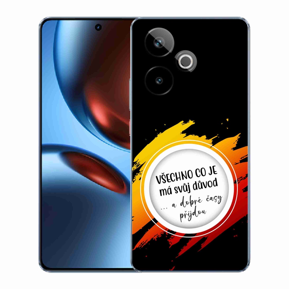 Rugalmas zselés tok mmCase a Realme GT 7 5G/GT 7T 5G képével - idézet 3 fekete háttérrel