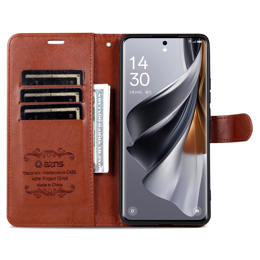 AZNS könyv tok a Xiaomi Poco X7 Pro 5G-hez - barna színű