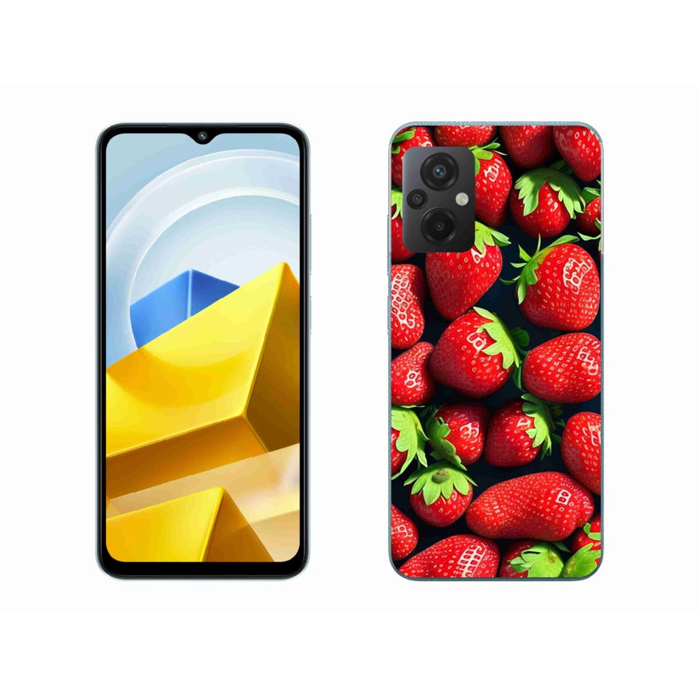 Gél borítás mmCase a Xiaomi Poco M5 4G készülékhez - eper