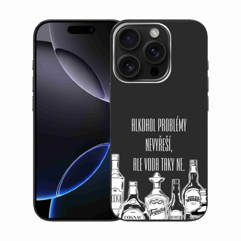 Gél borítás mmCase iPhone 16 Pro készülékhez - vicces szöveg fekete háttérrel
