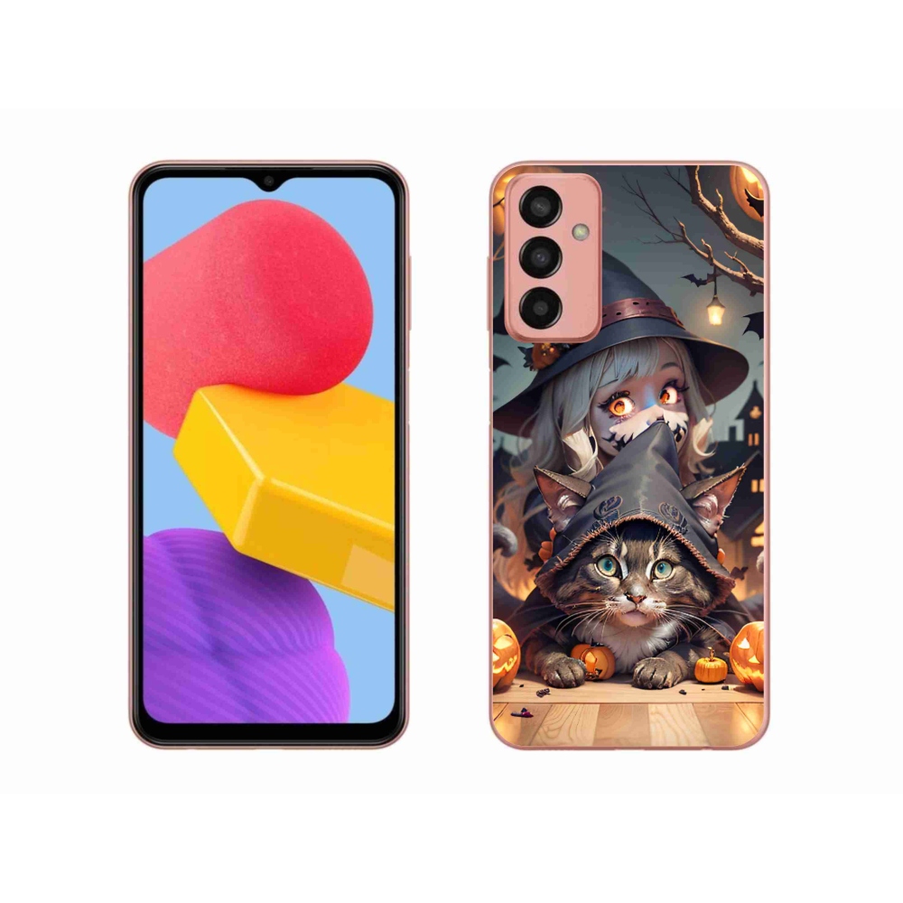 Gél borítás mmCase Samsung Galaxy M13 készülékhez - boszorkány macskával