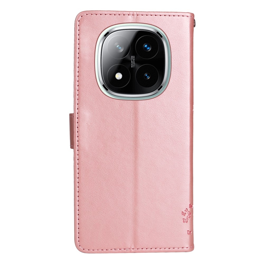 Fák könyv tokja Xiaomi Redmi Note 14 Pro 5G/Poco X7 5G/Note 14 Pro+ 5G - rózsaarany
