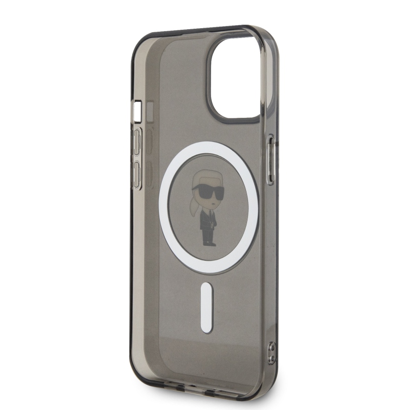 Karl Lagerfeld IML IML Ikonik MagSafe hátlap iPhone 15-hez Fekete