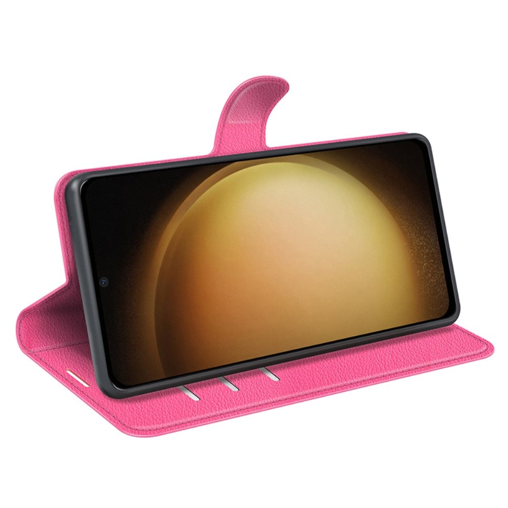Litchi könyv tok Samsung Galaxy S24+ készülékhez - rózsaszínű