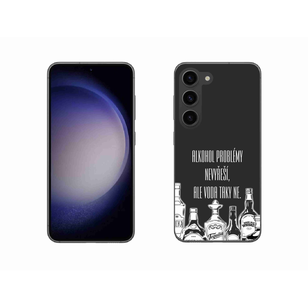 Gél borító mmCase Samsung Galaxy S23 5G - vicces szöveg fekete háttérrel