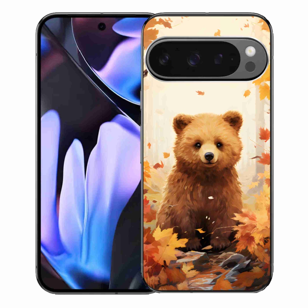 Zselés borítás mmCase a Google Pixel 9 Pro XL-hez - medve az erdőben