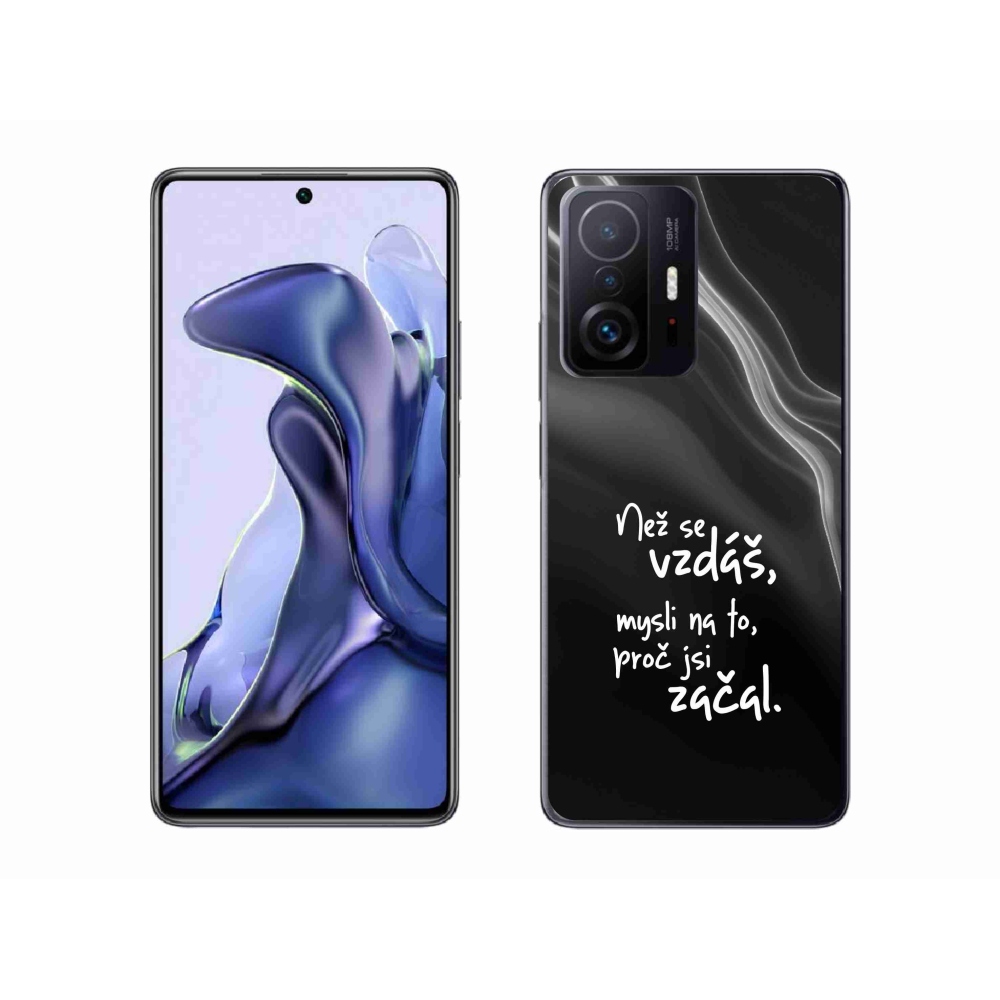 Gél borítás mmCase a Xiaomi 11T-hez - idézet 2 fekete háttérrel