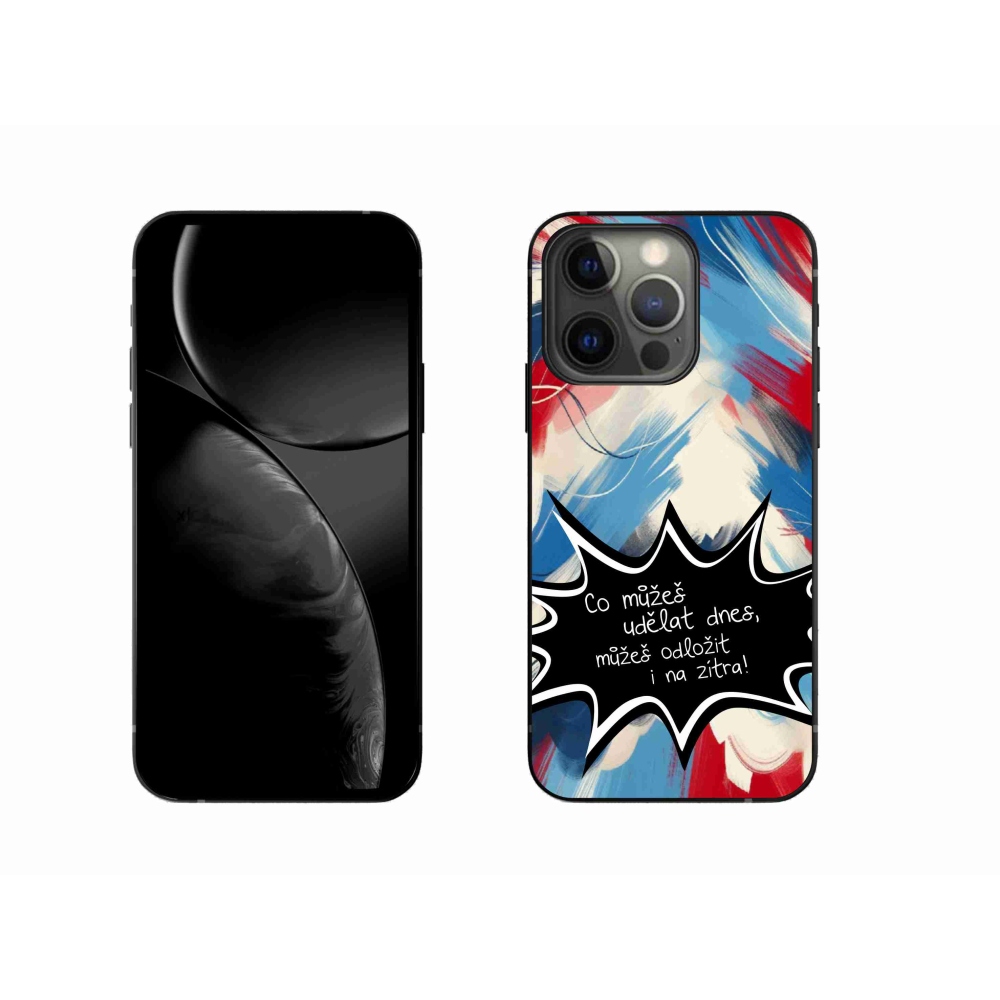 Gél borítás mmCase iPhone 13 Pro 6.1 készülékhez - vicces szöveg 9 fekete háttér