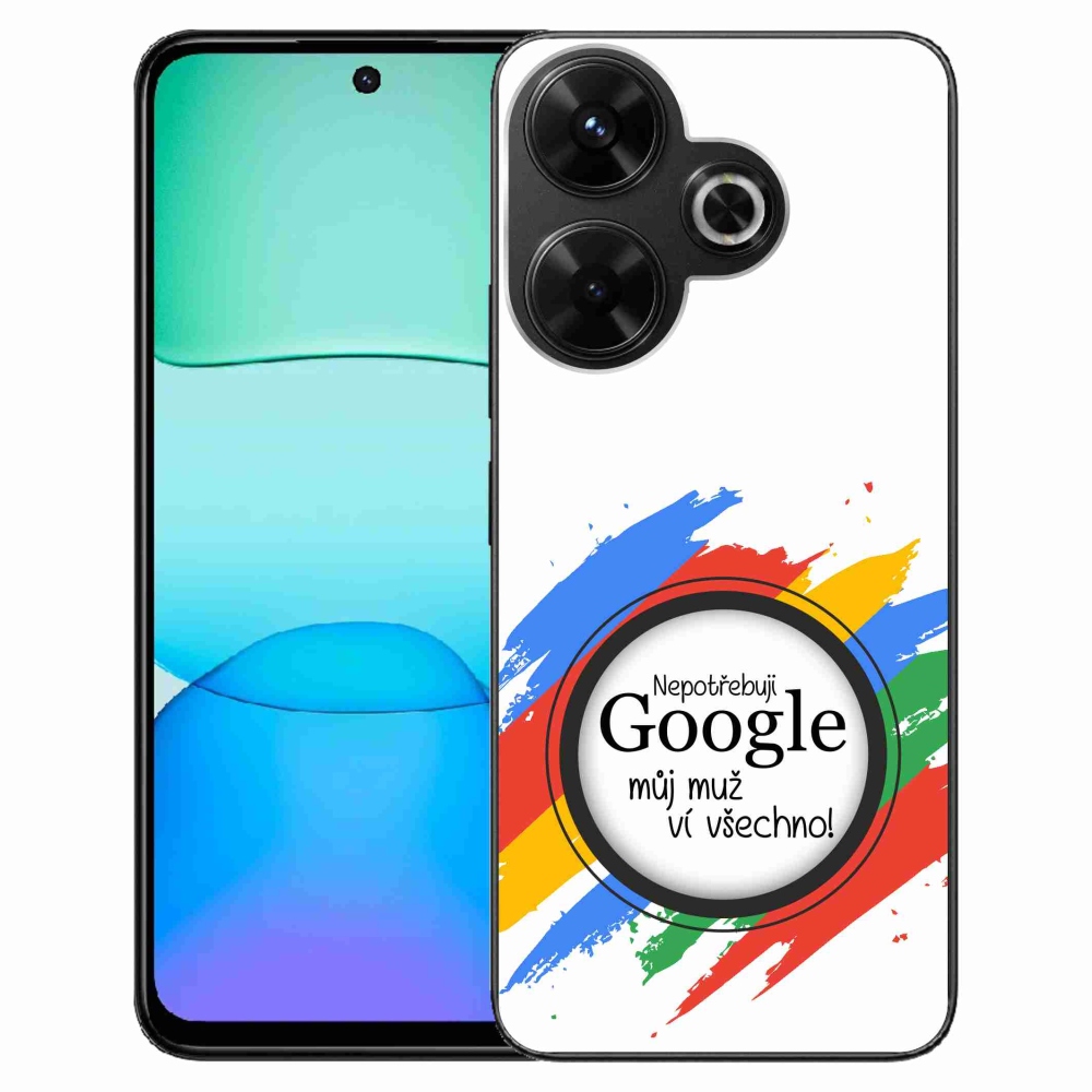 Gél borító mmCase a Xiaomi Redmi 13 4G/Poco M6 4G - az ember mindent tud fehér háttérrel