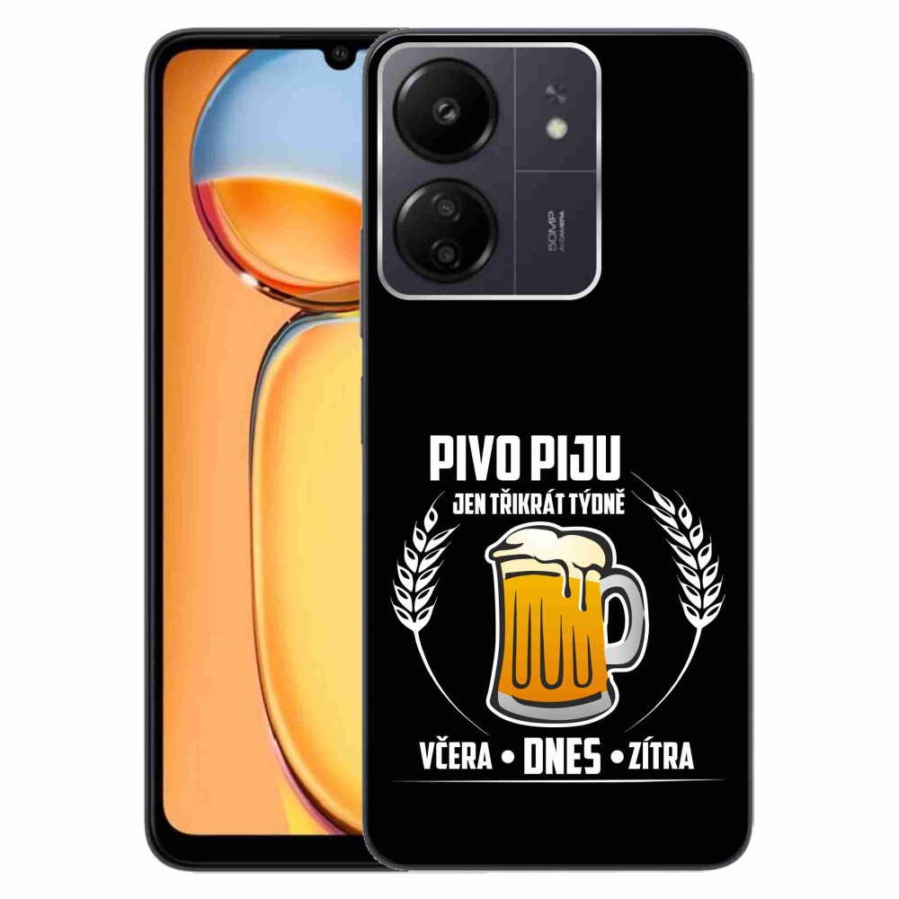 Gél borítás mmCase a Xiaomi Poco C65/Redmi 13C számára - sör motívum fekete háttérrel