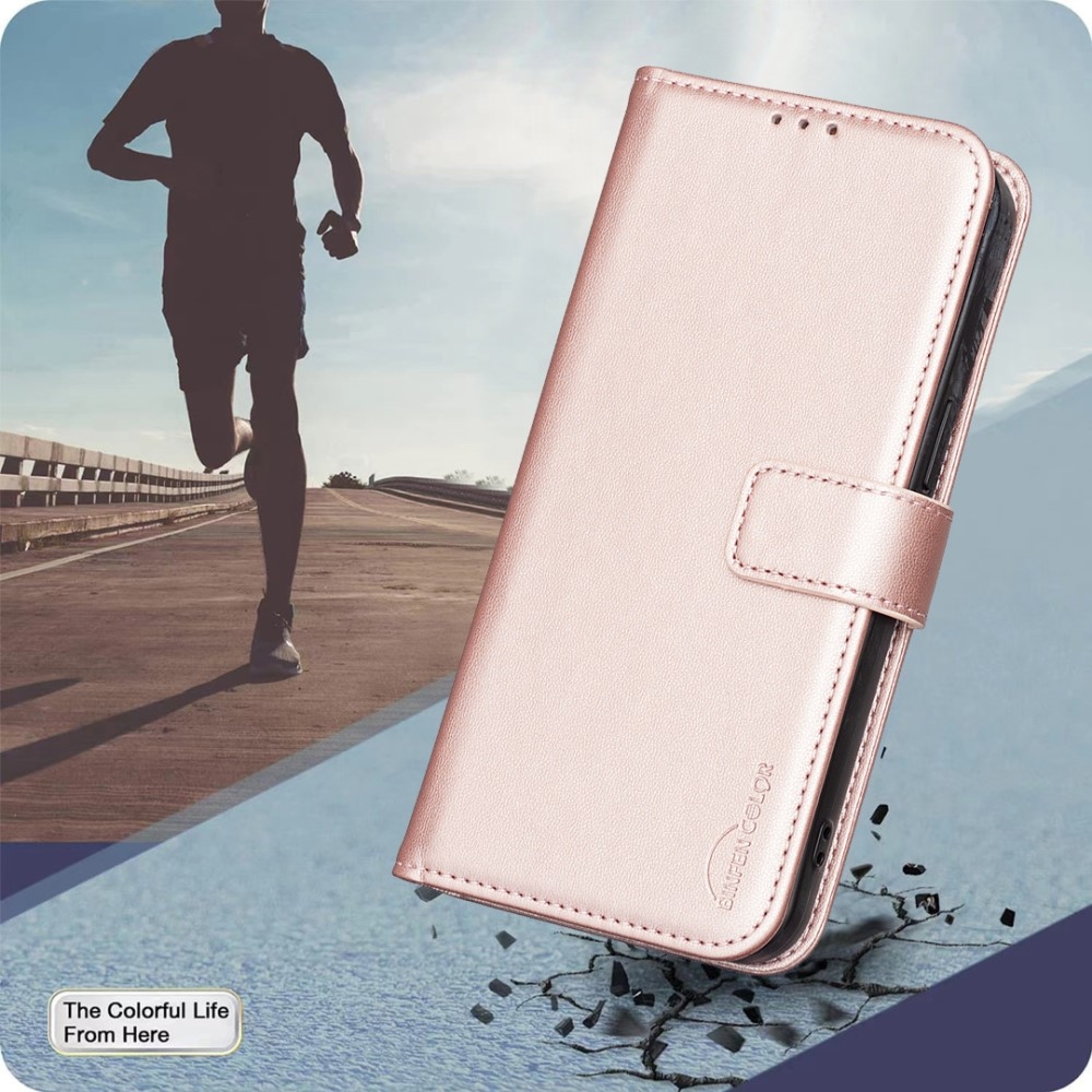 BNF könyv tok Samsung Galaxy S25 Edge készülékhez - rózsaarany