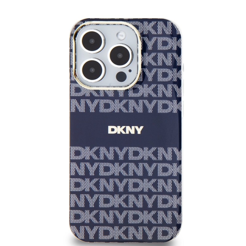 DKNY PC/TPU ismétlődő mintás tonális csíkos Magsafe hátlap iPhone 13 Pro kékhez