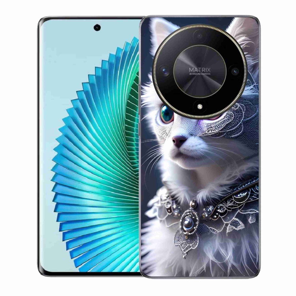 Zselés borítás mmCase a Honor Magic 6 Lite 5G készülékhez - fehér macska