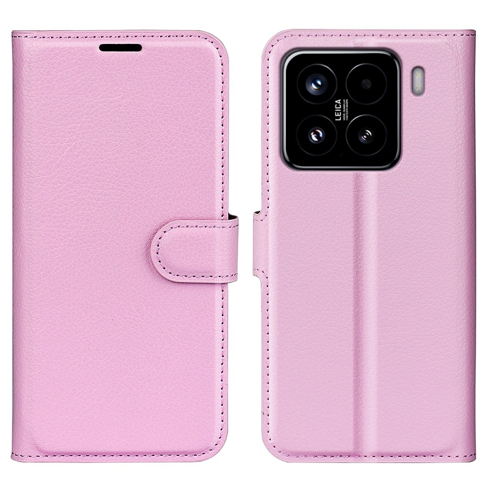 Litchi könyv tok a Xiaomi 15-öshöz - rózsaszínű