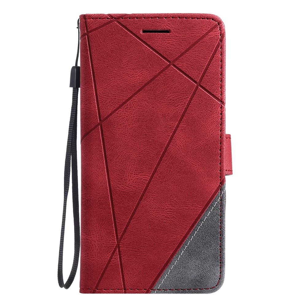 Vonalak könyv tok Xiaomi Redmi Note 14 Pro 5G/Poco X7 5G/Note 14 Pro+ 5G - piros